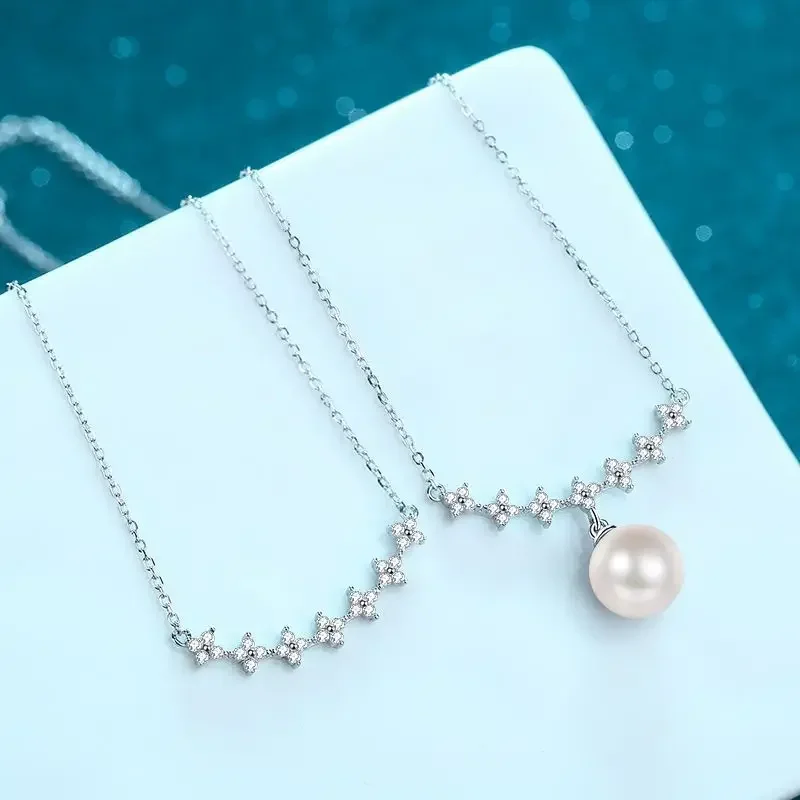 Necklaces - สร้อยคอ PT950 ดีไซน์หรูหรา ฝังเพชรโมอิสซาไนต์ 33.6 แคนต์