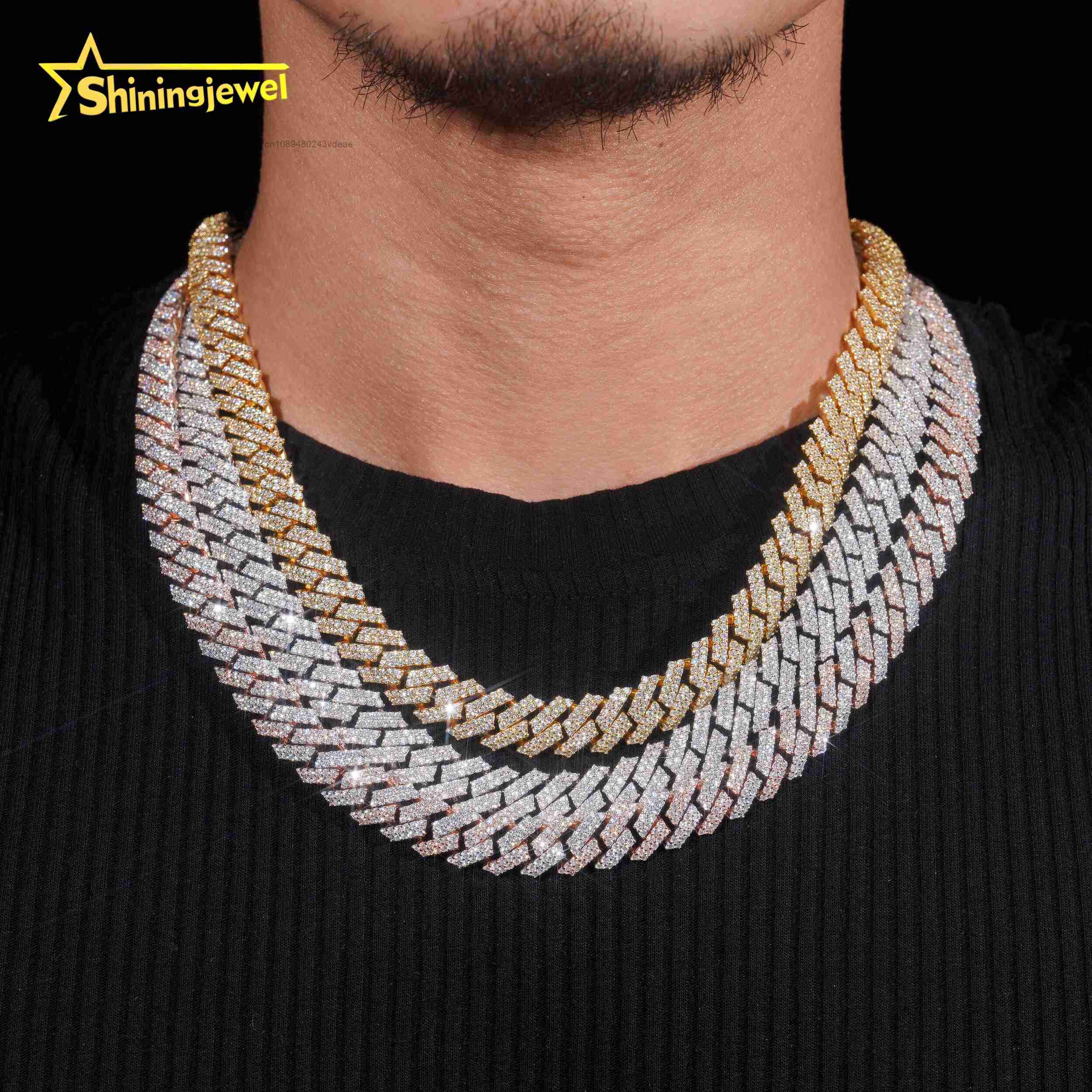 Cuban Link Chain 12Mm - สร้อยคอแฟชั่นผู้ชายสไตล์ฮิปฮอปคุณภาพสูง ขนาด 12 มม. 2 แถว