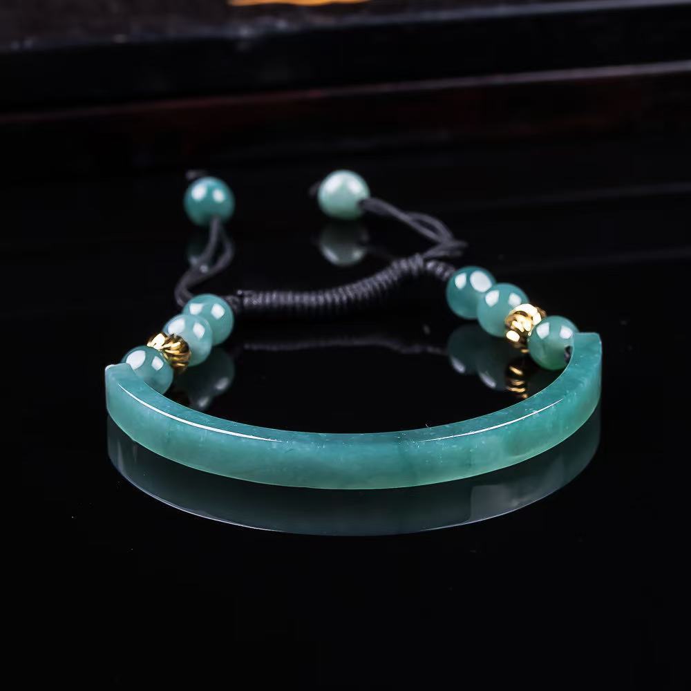 Bracelets - กำไลหยกพม่า อุปกรณ์เสริม แกะสลักจากอัญมณี หยกพม่าแท้จากธรรมชาติ กำไลข้อมือ เครื่องราง