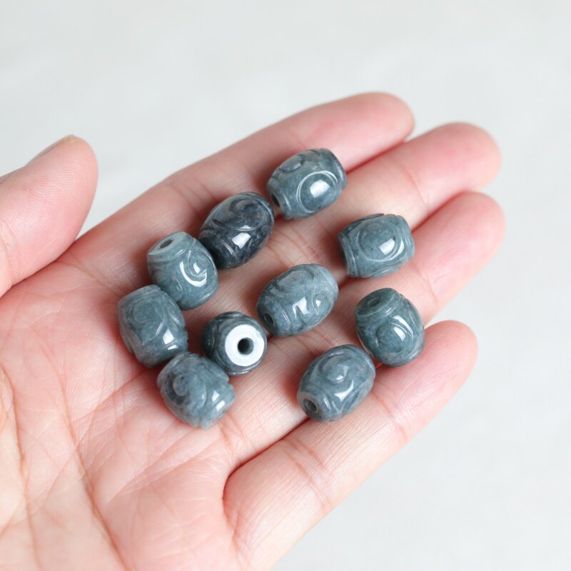 ลูกปัดหยกน้ำสีฟ้าธรรมชาติ 5 ชิ - Earrings บทวิจารณ์และราคา