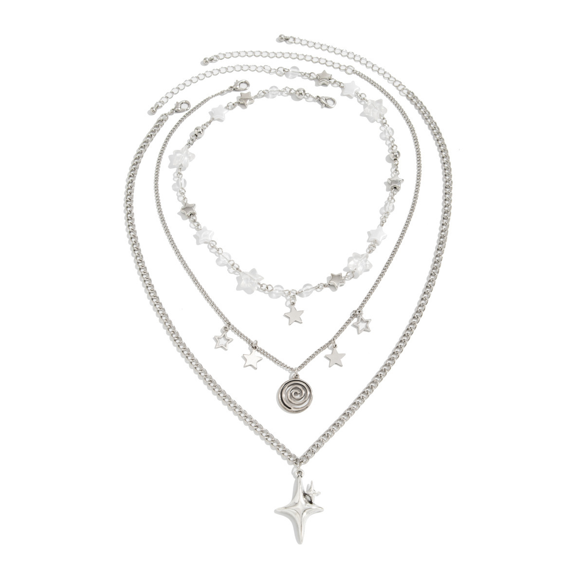 สร้อยคอจี้ดาวหลายชั้นสำหรับผู้ - Layered Pendant Necklace Aesthetic บทวิจารณ์และราคา