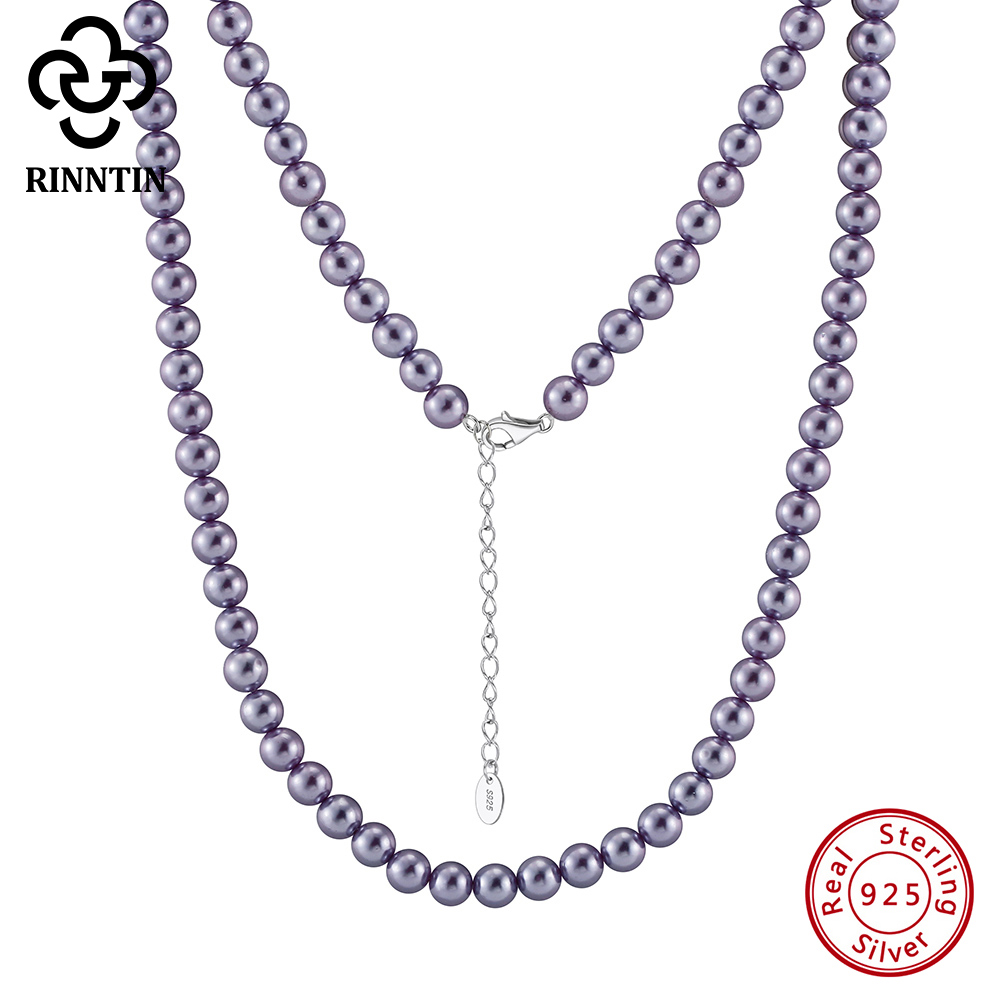 Rinntin 925 Silver Simple Pear - Pearl Choker Necklace Vintage บทวิจารณ์และราคา