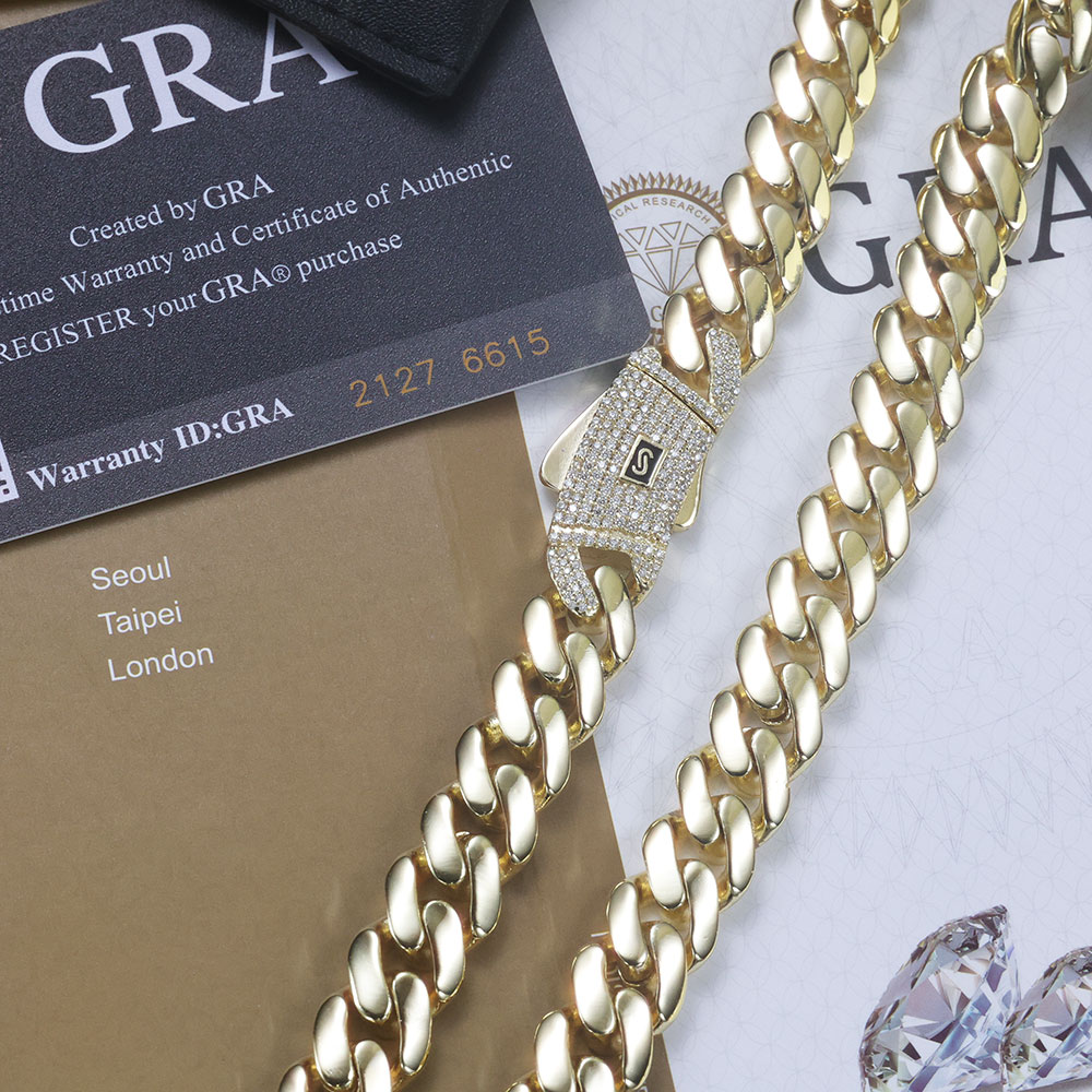 ESKEEM ใหม่ 925 เงิน Monaco CH - Cuban Link Chain 12Mm บทวิจารณ์และราคา