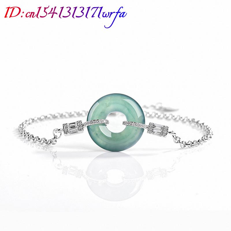สีฟ้าพม่า Jadeite แหวนสร้อยข้อ - Bracelets บทวิจารณ์และราคา