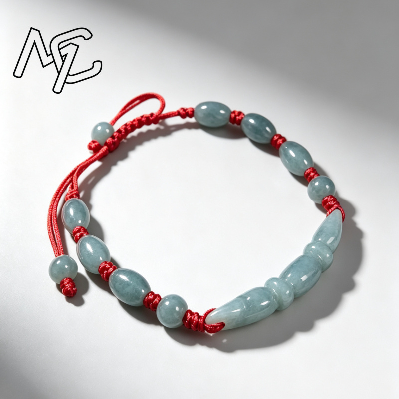 หยกน้ำสีน้ำเงินธรรมชาติ มรกตพม - Bracelets บทวิจารณ์และราคา